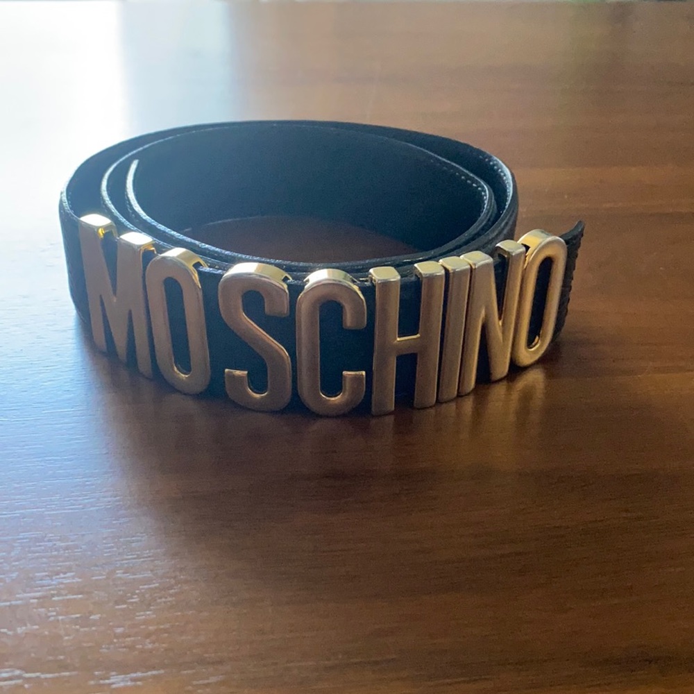 Moschino Leather & Gold Belt. 42